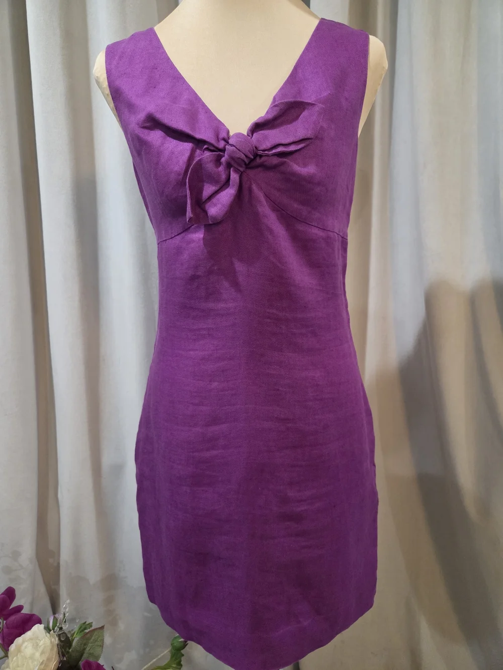 kate spade Sleeveless Violet Knot-Front Shift Dress